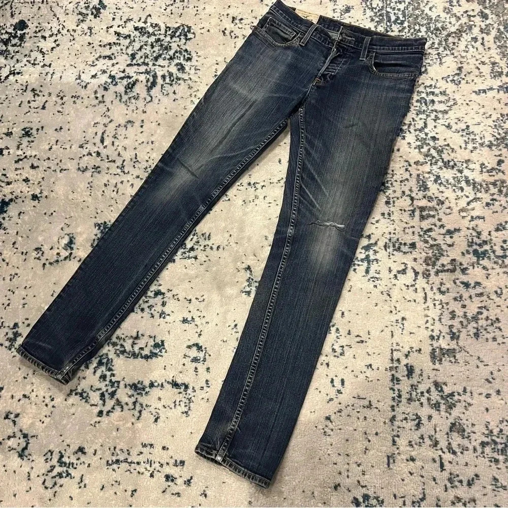 Hollister Men's Skinny Jeans - Dark Blue